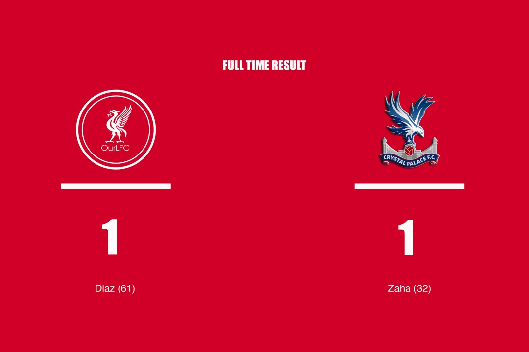 Full Time: Liverpool 1-1 Crystal Palace