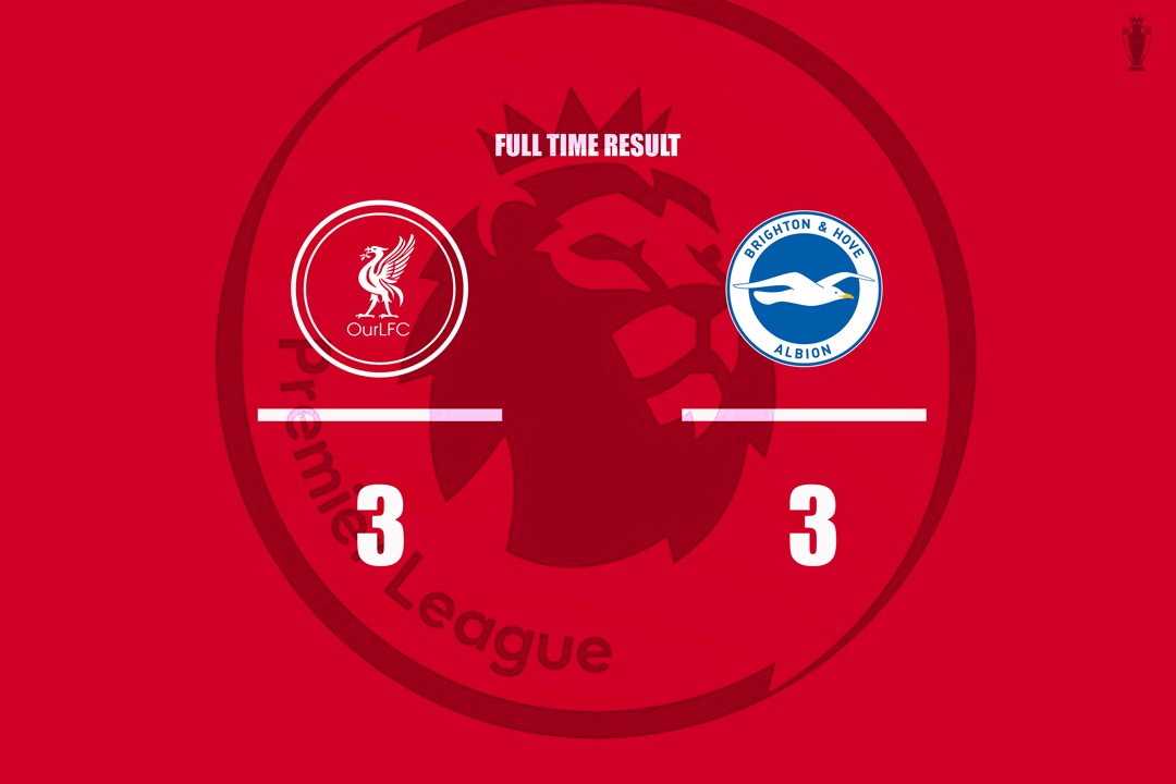 Full Time: Liverpool 3-3 Brighton