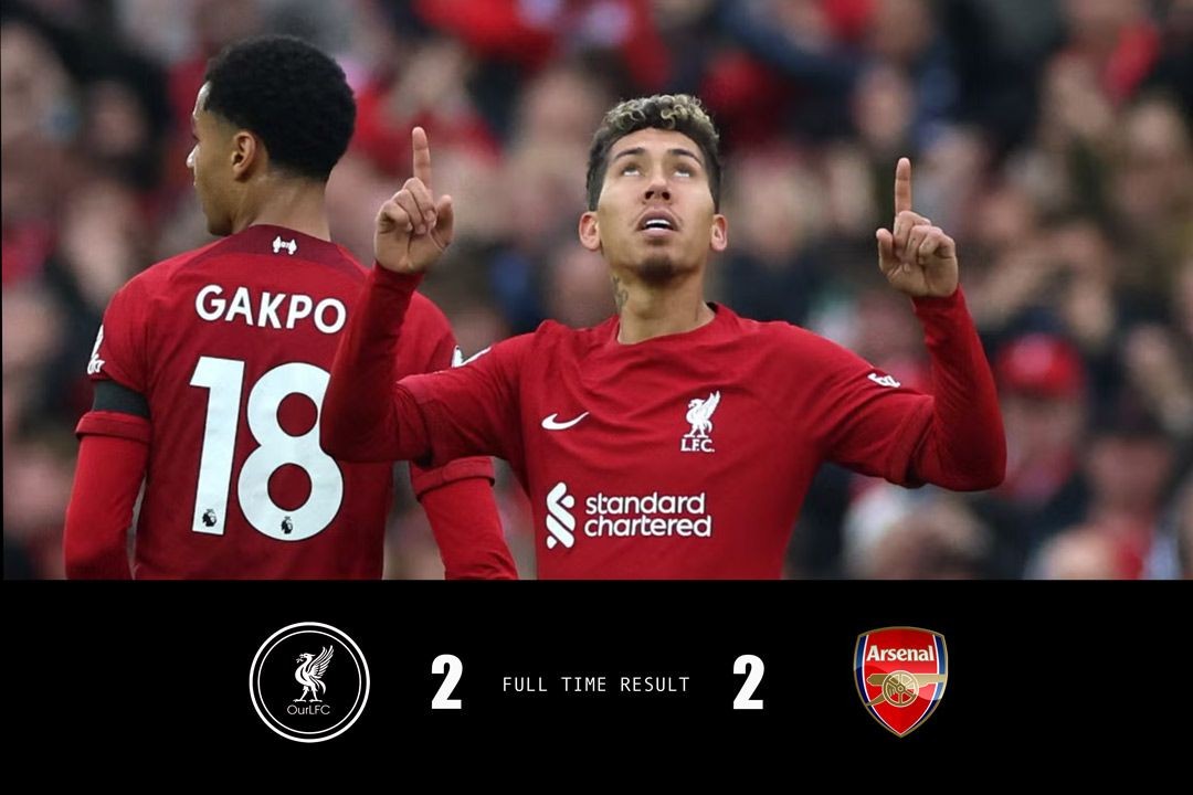 FT Liverpool 2-2 Arsenal