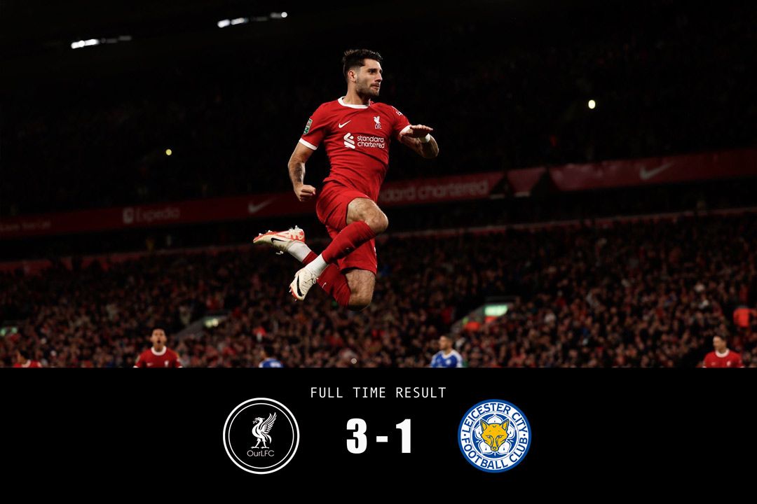 RESULT: Liverpool 3-1 Leicester City.