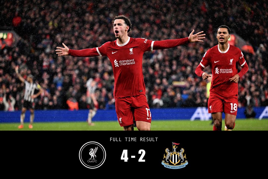 Result: Liverpool 4-2 Newcastle