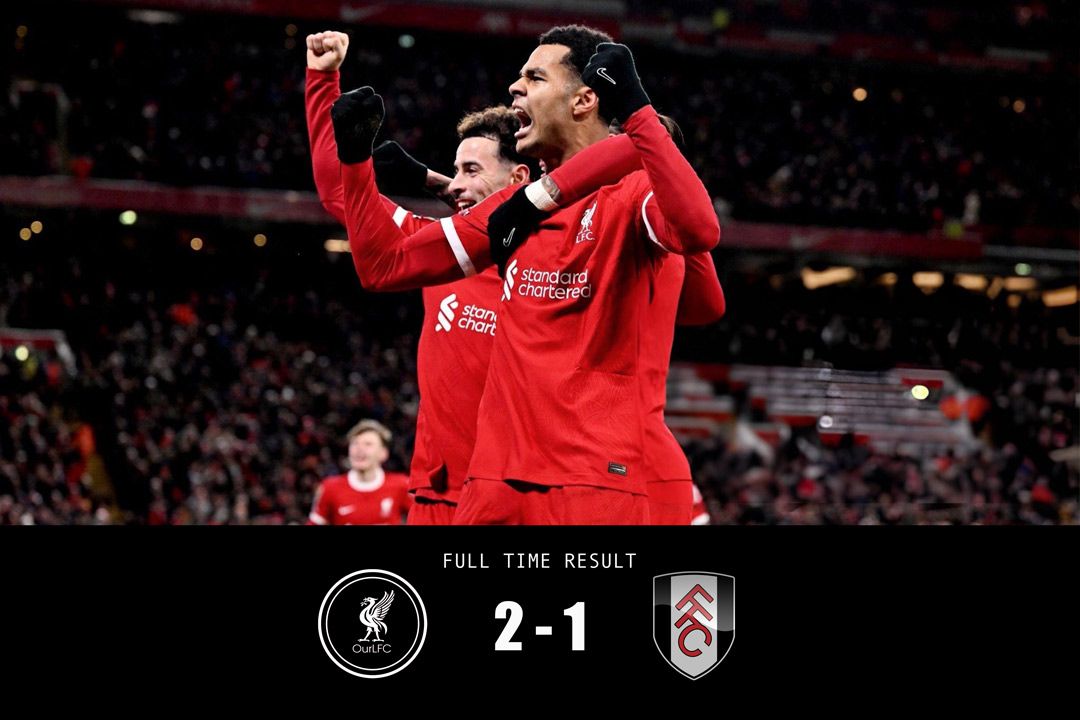 Result: Liverpool 2-1 Fulham