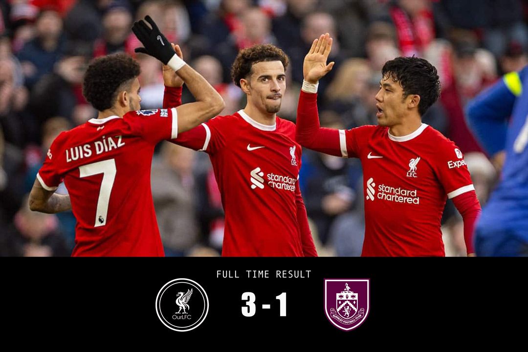 RESULT: Liverpool 3-1 Burnley