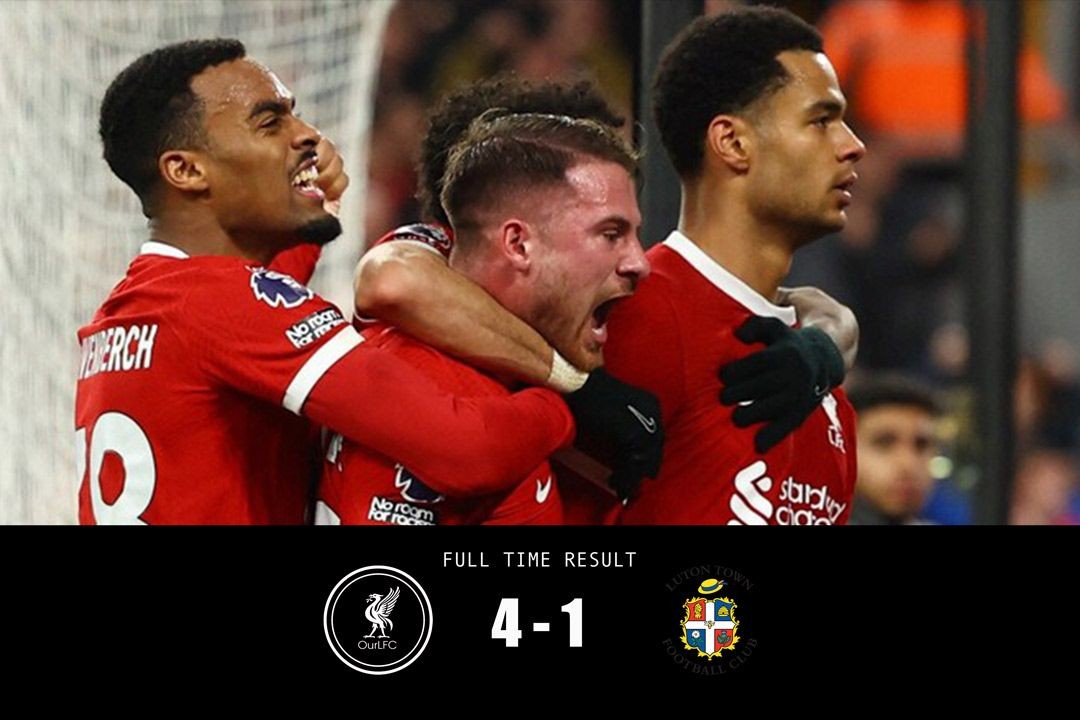 RESULT: Liverpool 4-1 Luton